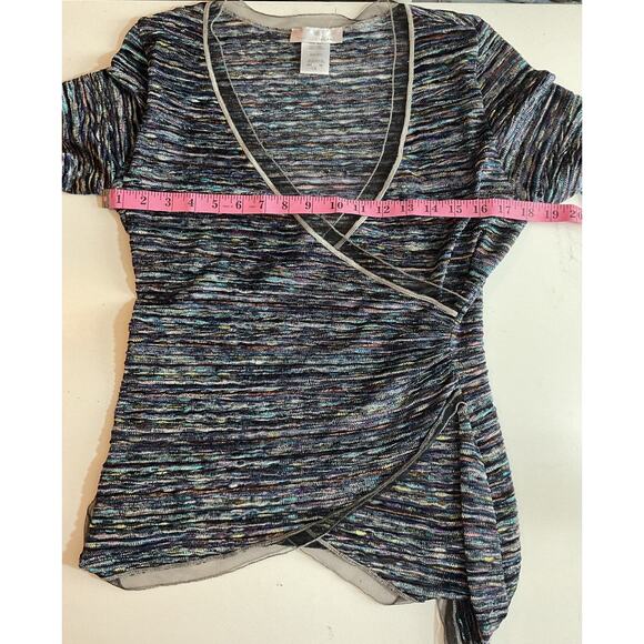 NEW Papillon Blanc Size Large Top Wrap Style Blue Multi - Picture 9 of 9